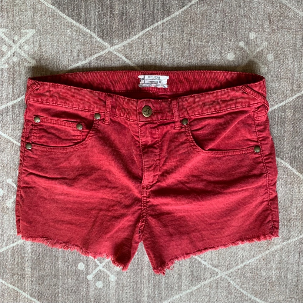 Free People Red Cord Shorts